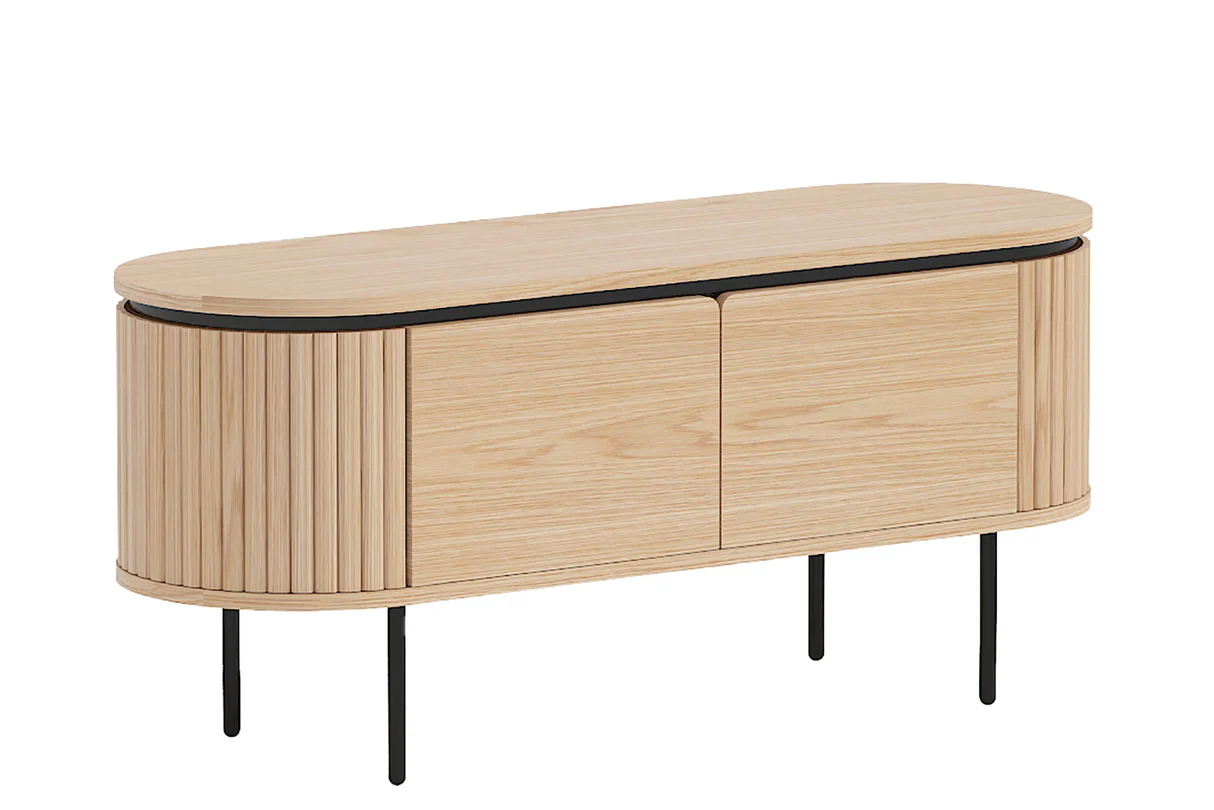 TV stolek ATELIER 120 cm, imitace přírodního dubu/ černá  Místnosti 47449