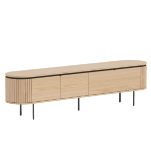 TV stolek ATELIER 200 cm, imitace přírodního dubu, s černými nohami  Místnosti 47451