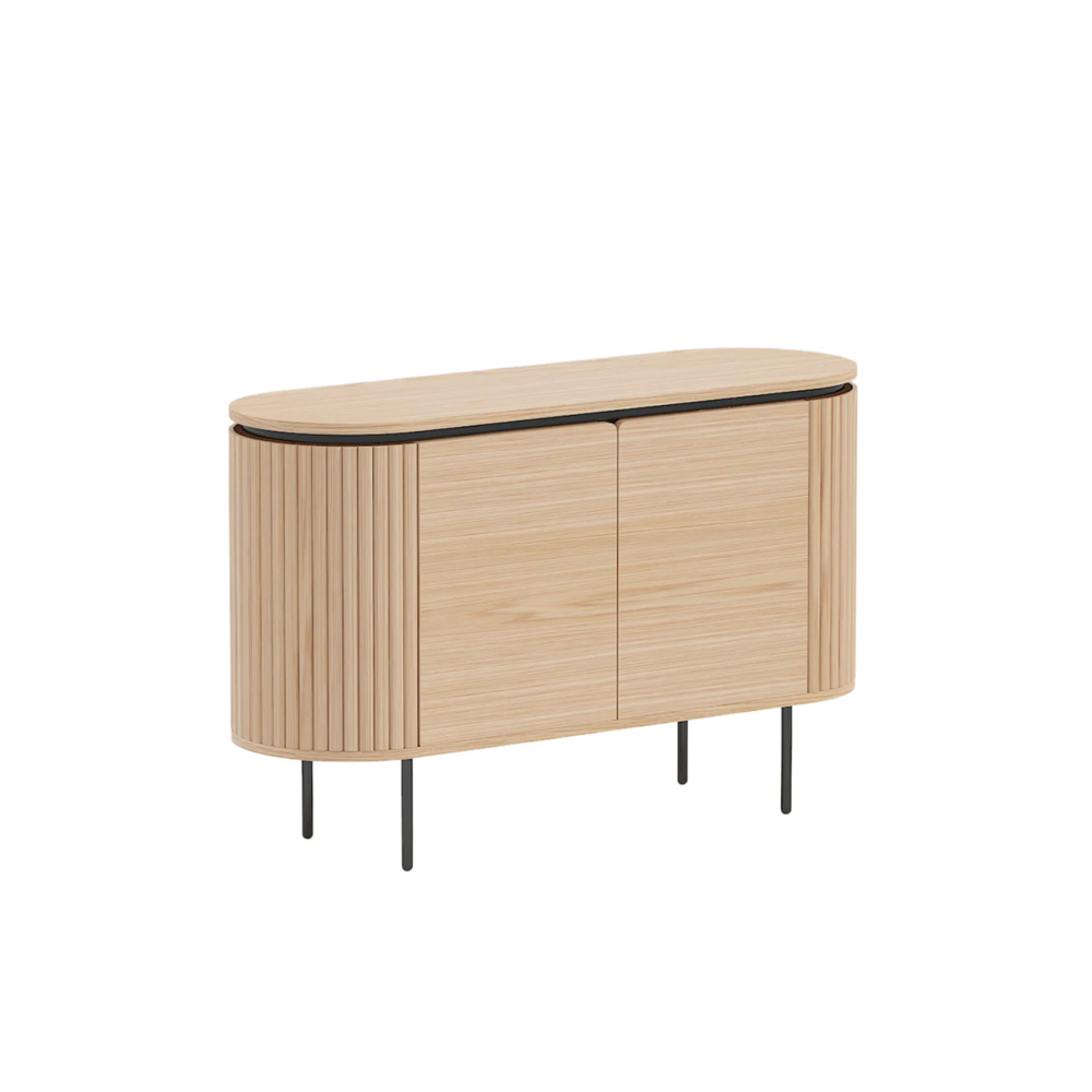 Komoda ATELIER 120 cm, imitace přírodního dubu, s černými nohami  Komody a šatní skříně 47452