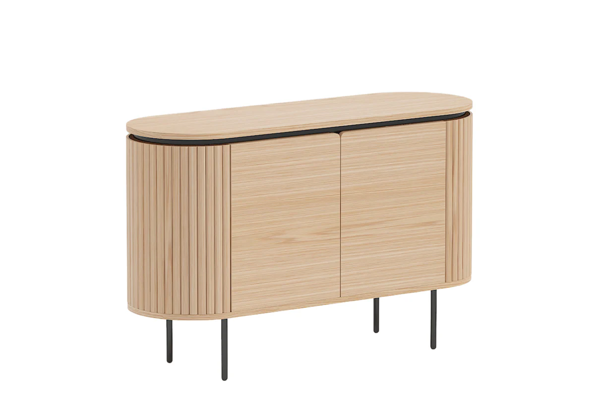 Komoda ATELIER 120 cm, imitace přírodního dubu, s černými nohami  Komody a šatní skříně 47452