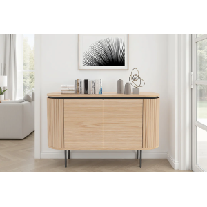 Komoda ATELIER 120 cm, imitace přírodního dubu, s černými nohami  Komody a šatní skříně 47452