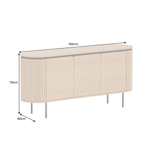 Komoda ATELIER 160 cm, imitace přírodního dubu, s černými nohami  Komody a šatní skříně 47453