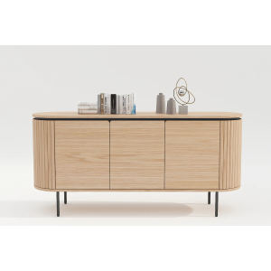 Komoda ATELIER 160 cm, imitace přírodního dubu, s černými nohami  Komody a šatní skříně 47453