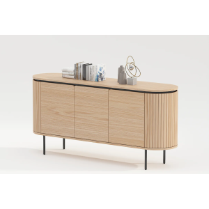 Komoda ATELIER 160 cm, imitace přírodního dubu, s černými nohami  Komody a šatní skříně 47453