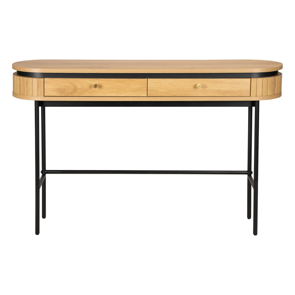 Konzole ATELIER 120 cm, vzhled přírodního dubu, s černým kovovým rámem  Místnosti 47465