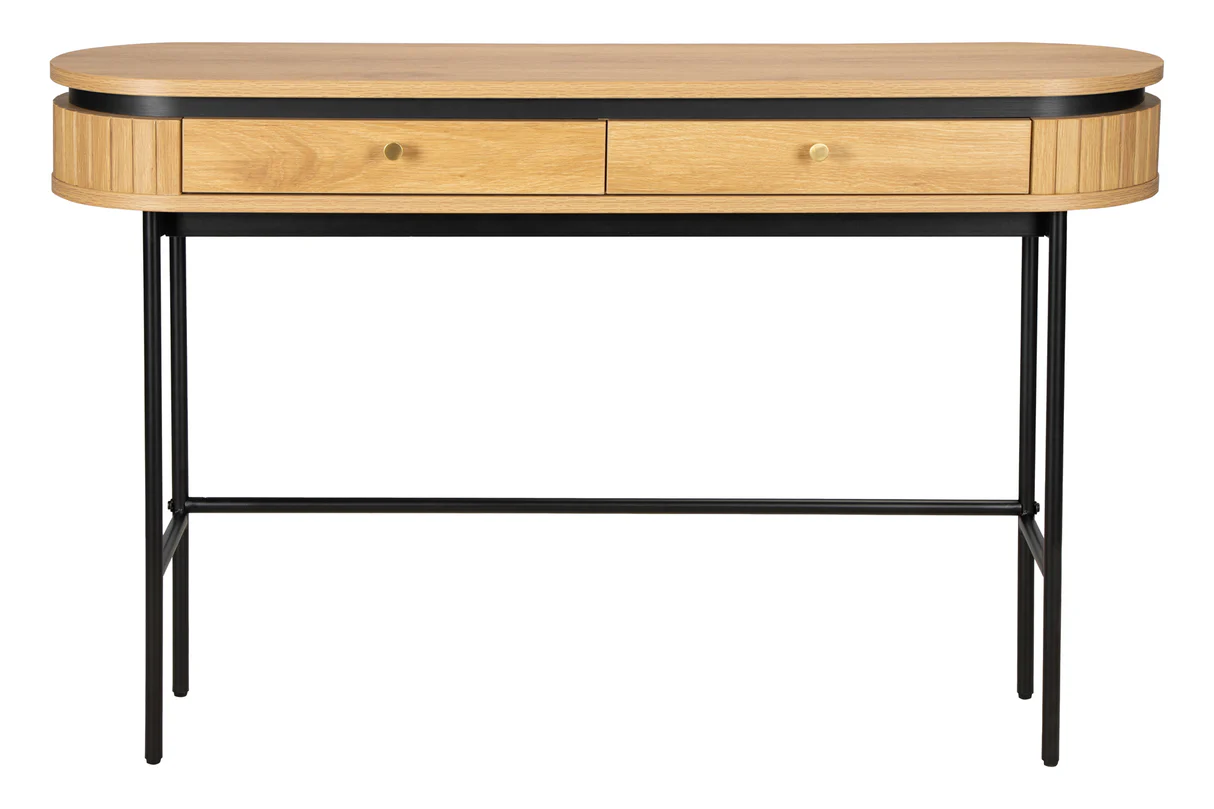 Konzole ATELIER 120 cm, vzhled přírodního dubu, s černým kovovým rámem  Místnosti 47465