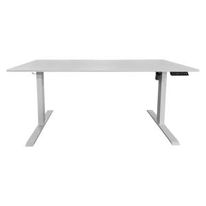 Kancelářský stůl WHITE DESK 140 cm, výškově nastavitelný antracitový s bílým rámem  Místnosti 47548