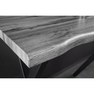 Barový stůl WILD 120cm deska stolu 40mm nohy ve tvaru X, imitace divokého dubu, šedá  Místnosti 47635