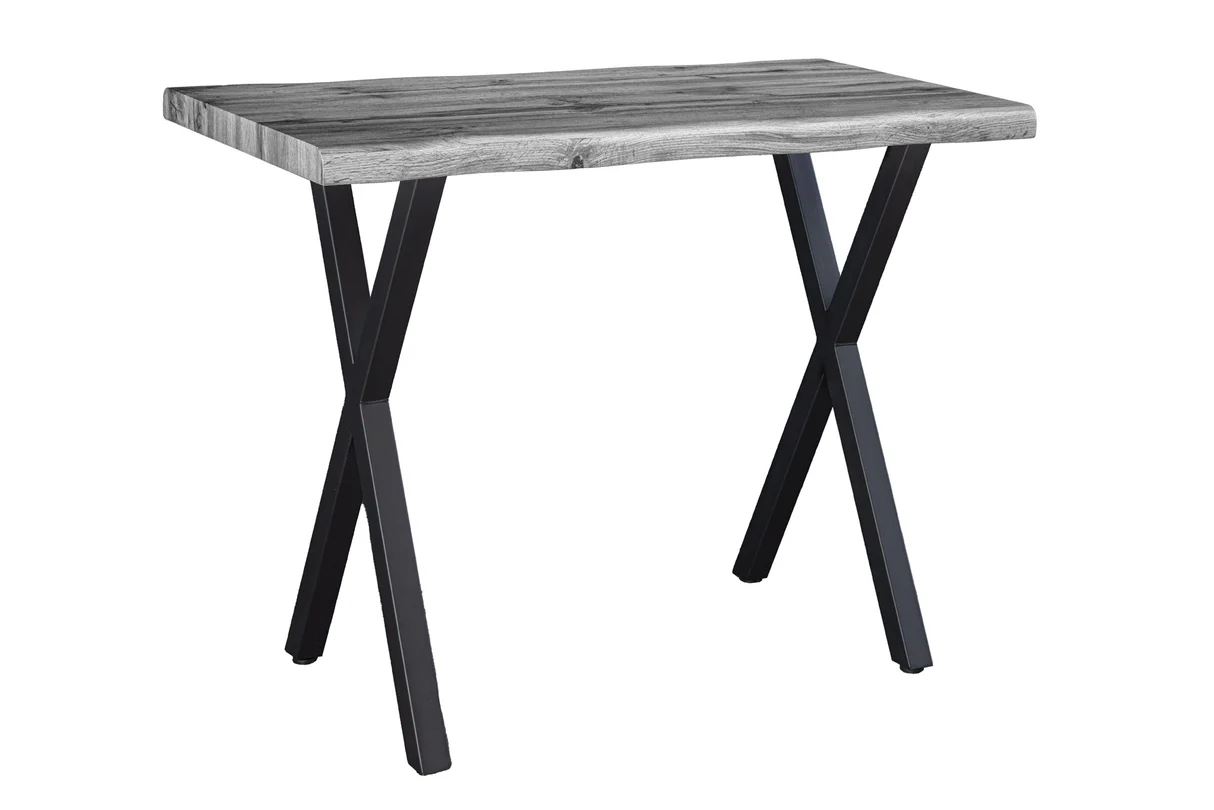 Barový stůl WILD 120cm deska stolu 40mm nohy ve tvaru X, imitace divokého dubu, šedá  Místnosti 47635