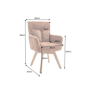 Set 2 ks otočných židlí BIG GEORGE s područkami, ženilková látka, rezavě hnědá, otočná  Místnosti 47520