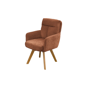 Set 2 ks otočných židlí BIG GEORGE s područkami, ženilková látka, rezavě hnědá, otočná  Místnosti 47520