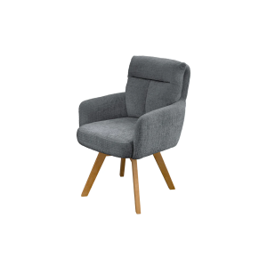 Set 2 ks otočných židlí BIG GEORGE s područkami, ženilková látka, šedá, otočná  Místnosti 47519