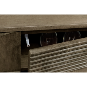 TV stolek ART DECO 200cm 3D mangové dřevo, šedá  Místnosti 46804