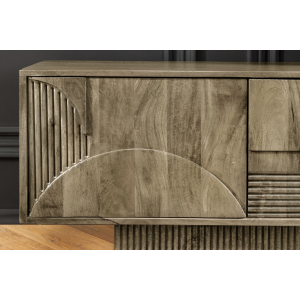 TV stolek ART DECO 200cm 3D mangové dřevo, šedá  Místnosti 46804