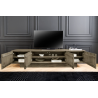 TV stolek ART DECO 200cm 3D mangové dřevo, šedá  Místnosti 46804