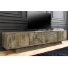 TV stolek ART DECO 200cm 3D mangové dřevo, šedá  Místnosti 46804