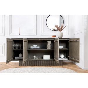 Komoda ART DECO 170cm 3D mangové dřevo, šedá  Místnosti 46801