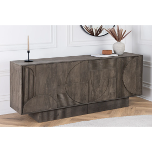 Komoda ART DECO 170cm 3D mangové dřevo, šedá  Místnosti 46801