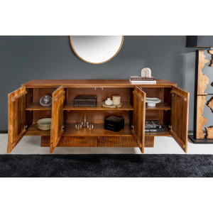 Komoda ART DECO 170cm 3D mangové dřevo, hnědá  Místnosti 46802