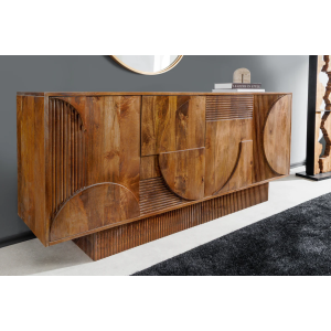 Komoda ART DECO 170cm 3D mangové dřevo, hnědá  Místnosti 46802