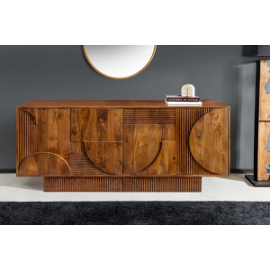 Komoda ART DECO 170cm 3D mangové dřevo, hnědá  Místnosti 46802