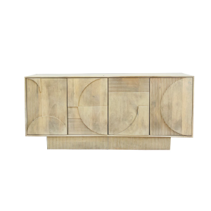 Komoda ART DECO 170cm 3D mangové dřevo, přírodní bílá  Místnosti 46800