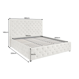 Postel PARIS 160x200cm sametová, imitace CHESTERFIELD, šampaňsko béžová s úložným prostorem  Místnosti 48075