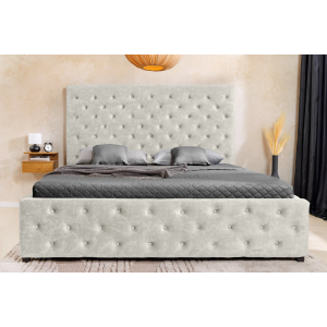 Postel PARIS 160x200cm sametová, imitace CHESTERFIELD, šampaňsko béžová s úložným prostorem  Místnosti 48075