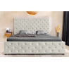 Postel PARIS 160x200cm sametová, imitace CHESTERFIELD, šampaňsko béžová s úložným prostorem  Místnosti 48075