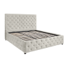 Postel PARIS 160x200cm sametová, imitace CHESTERFIELD, šampaňsko béžová s úložným prostorem  Místnosti 48075