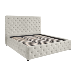 Postel PARIS 180x200cm sametová, imitace CHESTERFIELD, šampaňsko béžová s úložným prostorem  Místnosti 48076