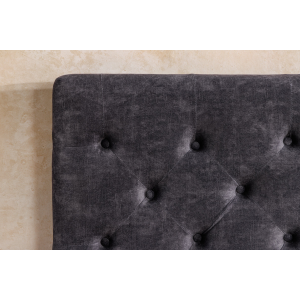 Postel PARIS 180x200cm, vzhled CHESTERFIELD, sametově šedá, s úložným prostorem  Místnosti 45639