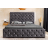 Postel PARIS 180x200cm, vzhled CHESTERFIELD, sametově šedá, s úložným prostorem  Místnosti 45639