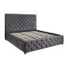 Postel PARIS 180x200cm, vzhled CHESTERFIELD, sametově šedá, s úložným prostorem  Místnosti 45639