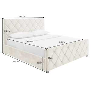 Postel ELYSIUM 180x200cm sametová šampaňsko béžová s úložným prostorem  Místnosti 45920