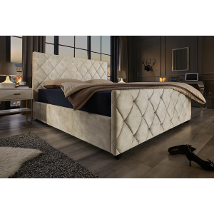 Postel ELYSIUM 180x200cm sametová šampaňsko béžová s úložným prostorem  Místnosti 45920