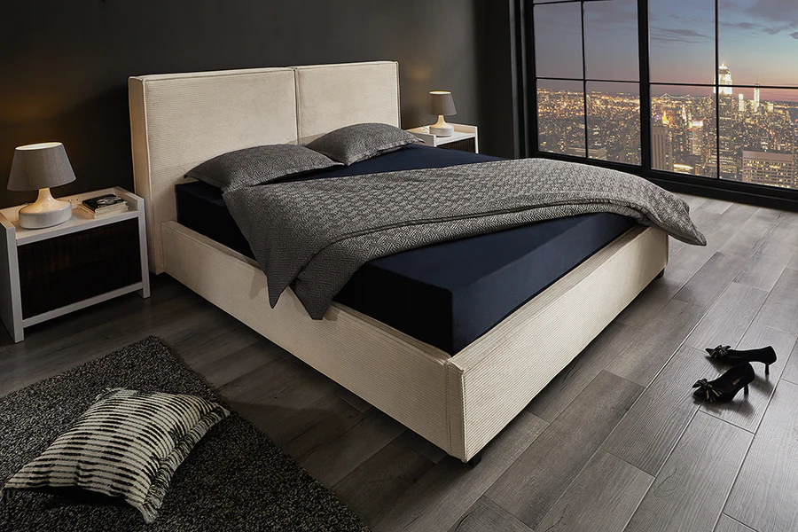 Postel ROCCO 180x200cm šňůrová béžová s úložným prostorem  Místnosti 45921