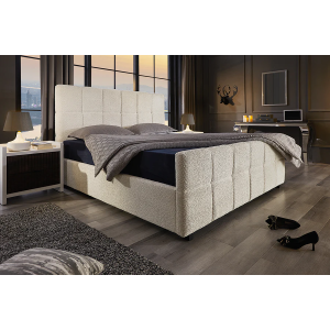 Postel PRESTIGE 180x200cm buclé krémová s úložným prostorem  Místnosti 45922