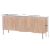 Komoda GRANDEUR 180cm 3D retro styl mangové dřevo hnědá s černými kovovými nohami  Místnosti 47147