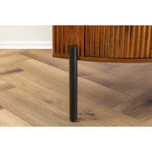 Komoda GRANDEUR 180cm 3D retro styl mangové dřevo hnědá s černými kovovými nohami  Místnosti 47147