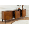Komoda GRANDEUR 180cm 3D retro styl mangové dřevo hnědá s černými kovovými nohami  Místnosti 47147