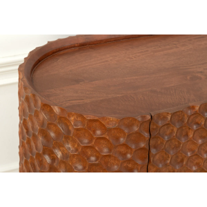 Komoda ADLON 180cm 3D mangovníkové dřevo hnědá s černými kovovými nohami  Nábytek 47148