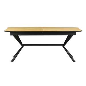 Jídelní stůl GRANDEZZA 180-270 cm rozkládací, imitace přírodního dubu, s černou kovovou konstrukcí  Obývací pokoj 46554