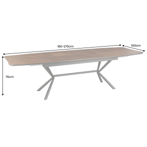 Jídelní stůl GRANDEZZA 180-270 cm rozkládací, přírodní ořechový vzhled, s černou kovovou konstrukcí  Obývací pokoj 46568