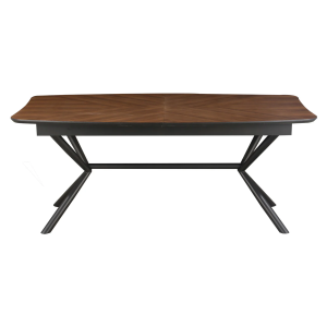 Jídelní stůl GRANDEZZA 180-270 cm rozkládací, přírodní ořechový vzhled, s černou kovovou konstrukcí  Obývací pokoj 46568
