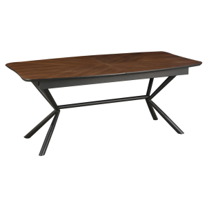 Jídelní stůl GRANDEZZA 180-270 cm rozkládací, přírodní ořechový vzhled, s černou kovovou konstrukcí  Obývací pokoj 46568