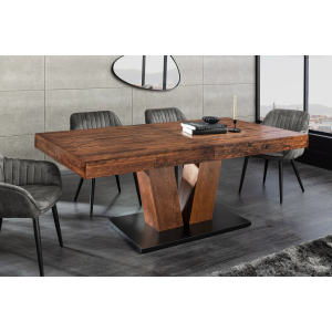 Jídelní stůl RANCHO 160-200cm rozkládací borovicový přírodní černý  Místnosti 46555