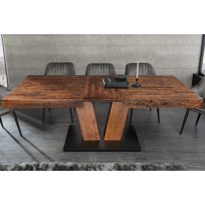 Jídelní stůl RANCHO 160-200cm rozkládací borovicový přírodní černý  Místnosti 46555