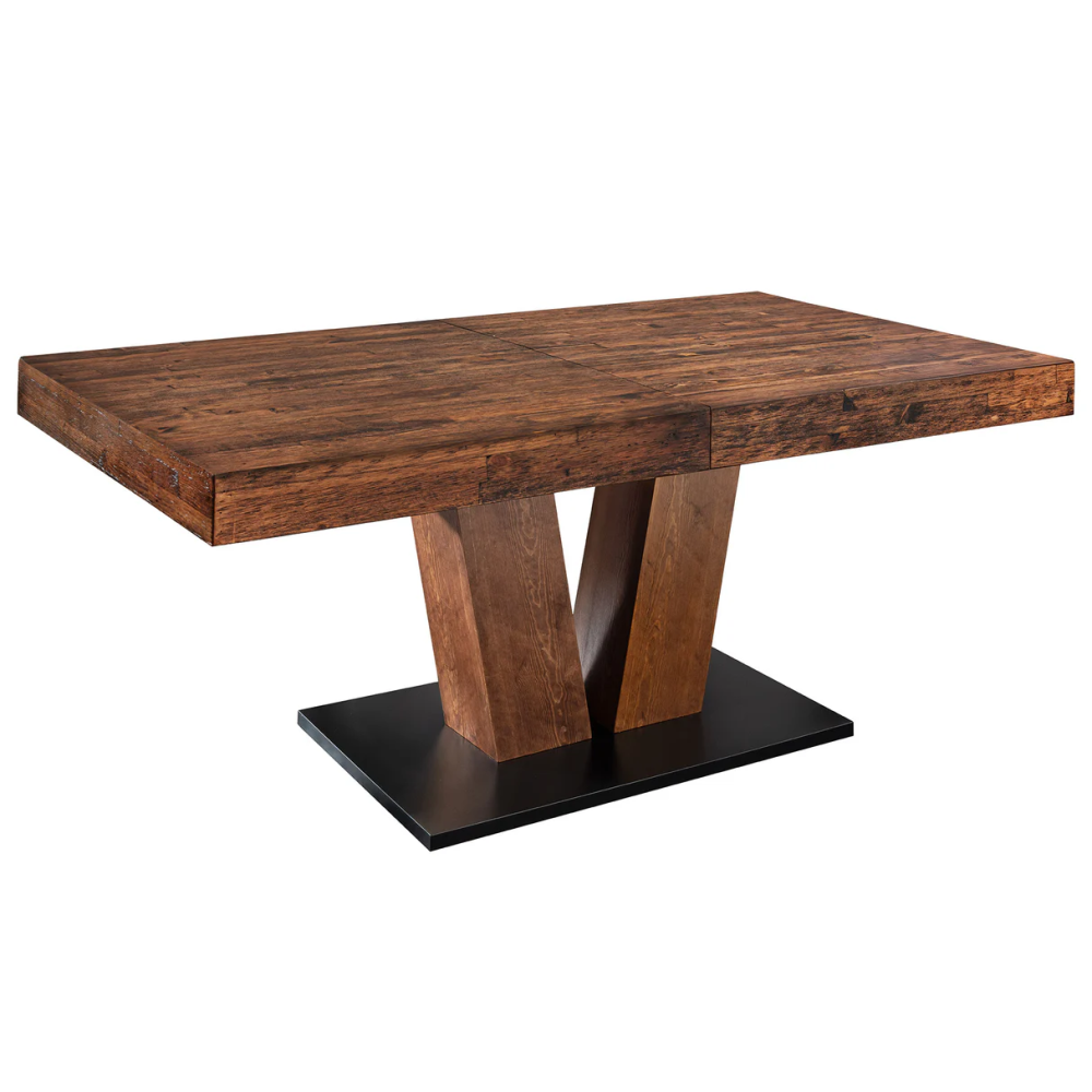 Jídelní stůl RANCHO 160-200cm rozkládací borovicový přírodní černý  Místnosti 46555