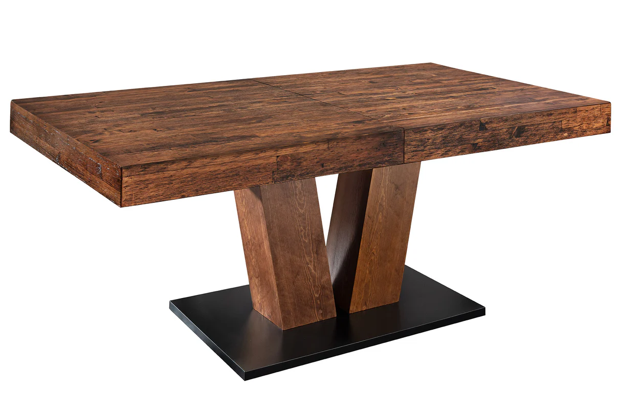 Jídelní stůl RANCHO 160-200cm rozkládací borovicový přírodní černý  Místnosti 46555